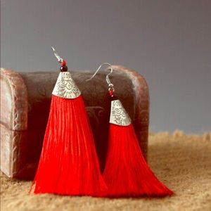 Glam Red Statement Drop Dangle Ladies Earrings